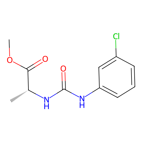 methyl N-[(3-chlorophenyl)carbamoyl]-D-alaninate structure
