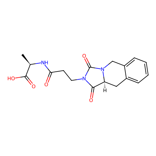 (2R)-2-[3-[(10aS)-1,3-dioxo-10,10a-dihydro-5H-imidazo[1,5-b]isoquinolin-2-yl]propanoylamino]propanoic acid structure