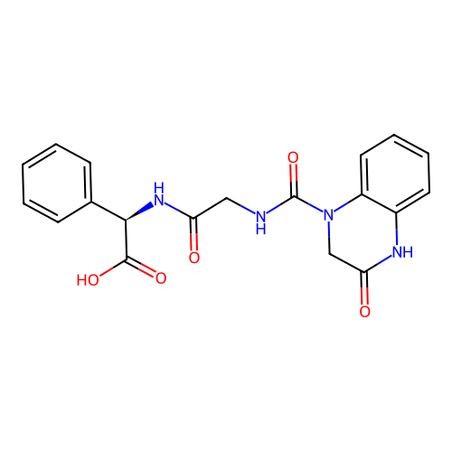 (2R)-({N-[(3-hydroxyquinoxalin-1(2H)-yl)carbonyl]glycyl}amino)(phenyl)ethanoic acid structure