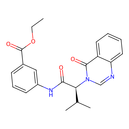 ethyl 3-{[(2S)-3-methyl-2-(4-oxoquinazolin-3(4H)-yl)butanoyl]amino}benzoate structure