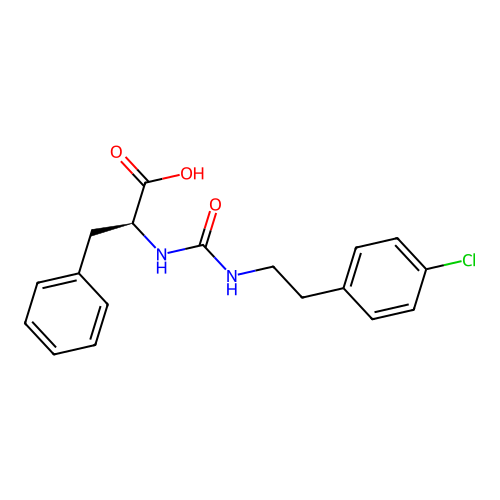 N-{[2-(4-chlorophenyl)ethyl]carbamoyl}-L-phenylalanine structure