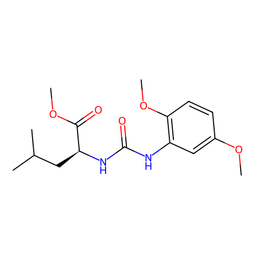 (S)-methyl 2-(3-(2,5-dimethoxyphenyl)ureido)-4-methylpentanoate structure