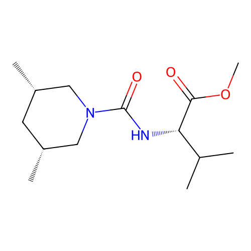 methyl N-{[(3R,5S)-3,5-dimethylpiperidin-1-yl]carbonyl}-L-valinate structure
