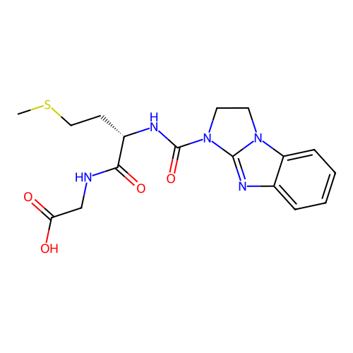 N-(2,3-dihydro-1H-imidazo[1,2-a]benzimidazol-1-ylcarbonyl)-L-methionylglycine structure