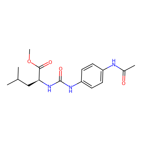 methyl N-{[4-(acetylamino)phenyl]carbamoyl}-L-leucinate structure