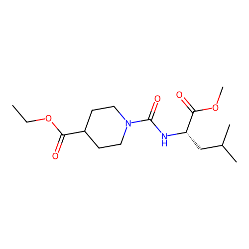 methyl N-{[4-(ethoxycarbonyl)piperidin-1-yl]carbonyl}-L-leucinate structure