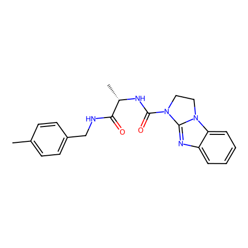 (S)-N-(1-((4-methylbenzyl)amino)-1-oxopropan-2-yl)-2,3-dihydro-1H-benzo[d]imidazo[1,2-a]imidazole-1-carboxamide structure