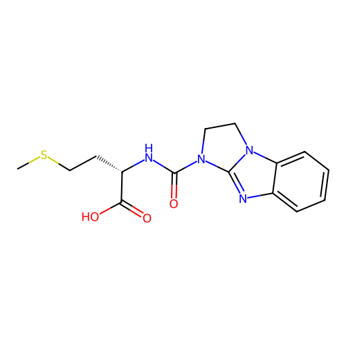 N-(2,3-dihydro-1H-imidazo[1,2-a]benzimidazol-1-ylcarbonyl)-L-methionine structure