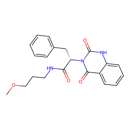 (S)-2-(2,4-dioxo-1,2-dihydroquinazolin-3(4H)-yl)-N-(3-methoxypropyl)-3-phenylpropanamide structure