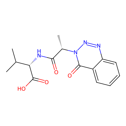 (S)-3-methyl-2-((S)-2-(4-oxobenzo[d][1,2,3]triazin-3(4H)-yl)propanamido)butanoic acid structure