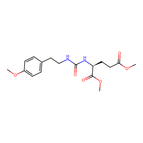 (S)-dimethyl 2-(3-(4-methoxyphenethyl)ureido)pentanedioate structure
