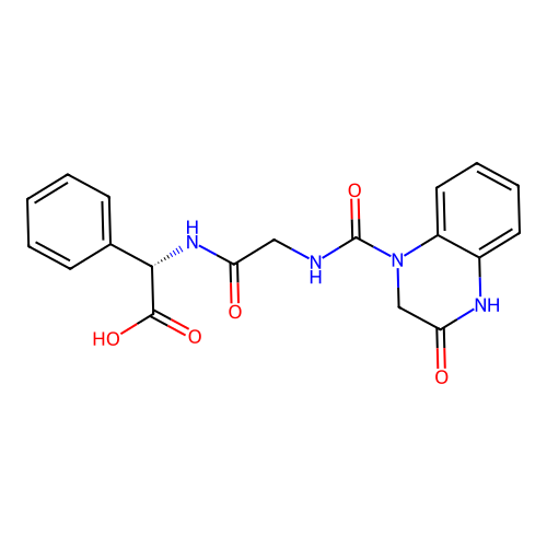 (2S)-2-[[2-[(3-oxo-2,4-dihydroquinoxaline-1-carbonyl)amino]acetyl]amino]-2-phenylacetic acid structure