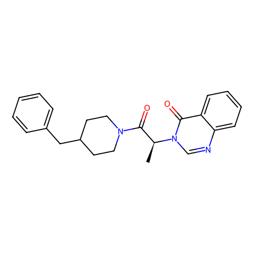 3-[(2S)-1-(4-benzylpiperidin-1-yl)-1-oxopropan-2-yl]quinazolin-4(3H)-one structure