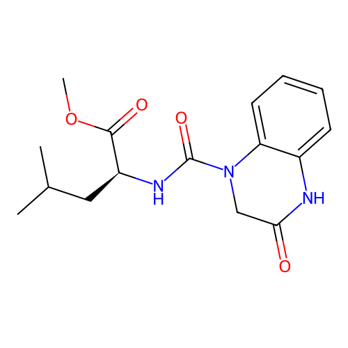 methyl N-[(3-hydroxyquinoxalin-1(2H)-yl)carbonyl]-L-leucinate structure