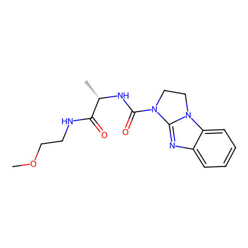 (S)-N-(1-((2-methoxyethyl)amino)-1-oxopropan-2-yl)-2,3-dihydro-1H-benzo[d]imidazo[1,2-a]imidazole-1-carboxamide structure