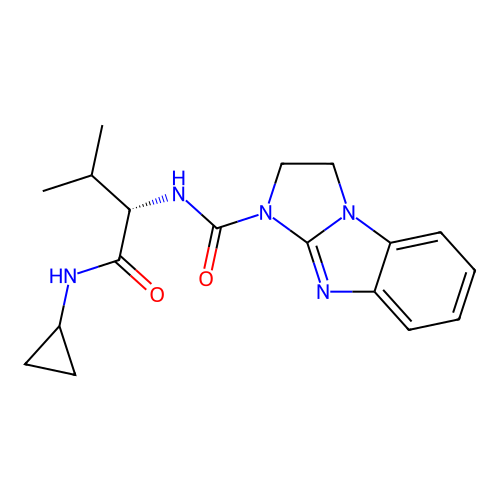 (S)-N-(1-(cyclopropylamino)-3-methyl-1-oxobutan-2-yl)-2,3-dihydro-1H-benzo[d]imidazo[1,2-a]imidazole-1-carboxamide structure