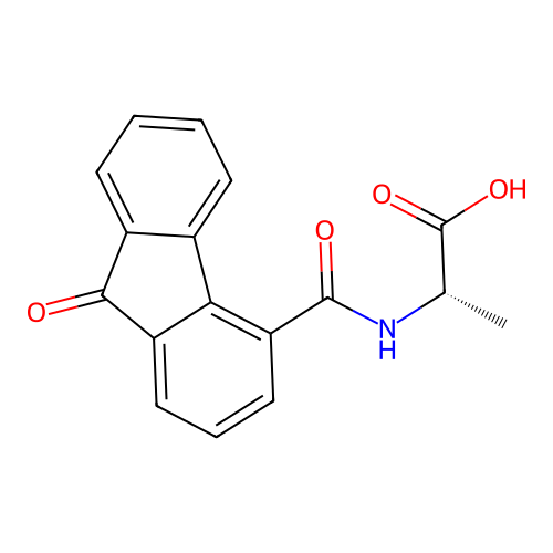 N-[(9-oxo-9H-fluoren-4-yl)carbonyl]-L-alanine structure