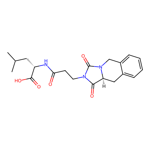 (2S)-2-[3-[(10aS)-1,3-dioxo-10,10a-dihydro-5H-imidazo[1,5-b]isoquinolin-2-yl]propanoylamino]-4-methylpentanoic acid structure