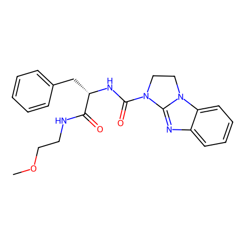 (S)-N-(1-((2-methoxyethyl)amino)-1-oxo-3-phenylpropan-2-yl)-2,3-dihydro-1H-benzo[d]imidazo[1,2-a]imidazole-1-carboxamide structure