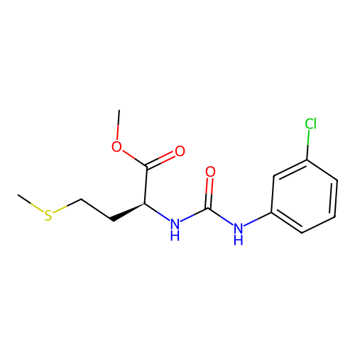 methyl N-[(3-chlorophenyl)carbamoyl]-L-methioninate structure