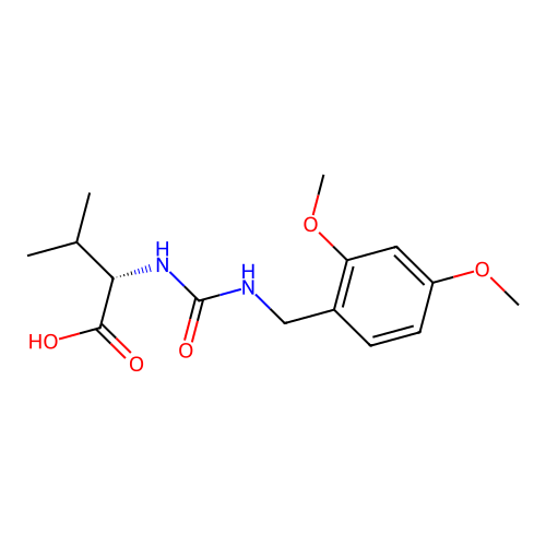 N-[(2,4-dimethoxybenzyl)carbamoyl]-L-valine structure
