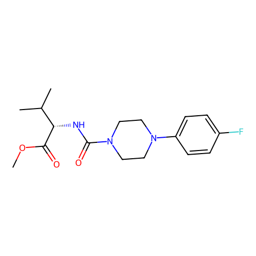methyl N-{[4-(4-fluorophenyl)piperazin-1-yl]carbonyl}-L-valinate structure