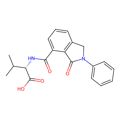 (S)-3-methyl-2-(3-oxo-2-phenylisoindoline-4-carboxamido)butanoic acid structure