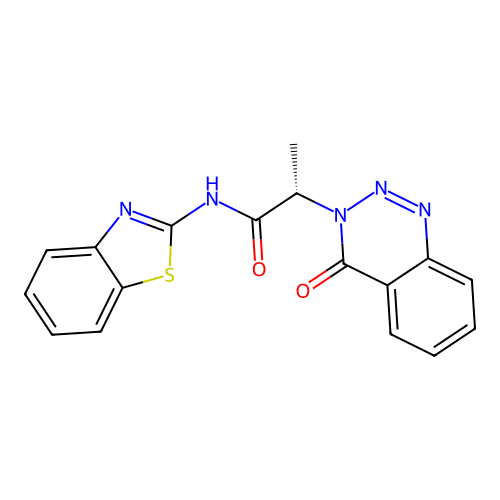 (S)-N-(benzo[d]thiazol-2-yl)-2-(4-oxobenzo[d][1,2,3]triazin-3(4H)-yl)propanamide structure