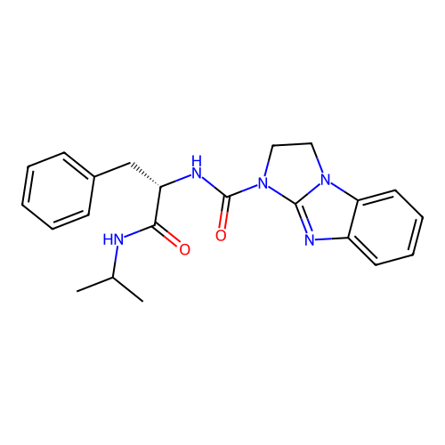(S)-N-(1-(isopropylamino)-1-oxo-3-phenylpropan-2-yl)-2,3-dihydro-1H-benzo[d]imidazo[1,2-a]imidazole-1-carboxamide structure
