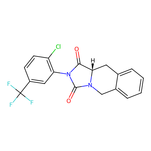 (10aS)-2-[2-chloro-5-(trifluoromethyl)phenyl]-10,10a-dihydro-5H-imidazo[1,5-b]isoquinoline-1,3-dione structure