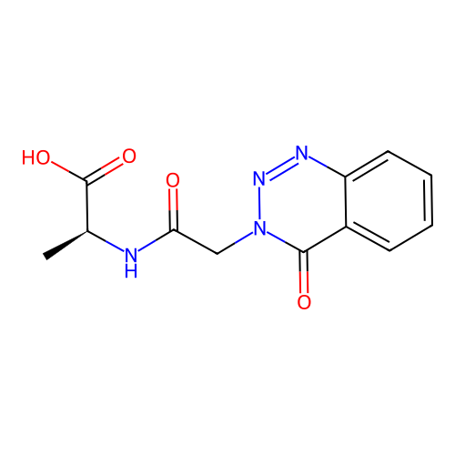 (S)-2-(2-(4-oxobenzo[d][1,2,3]triazin-3(4H)-yl)acetamido)propanoic acid structure