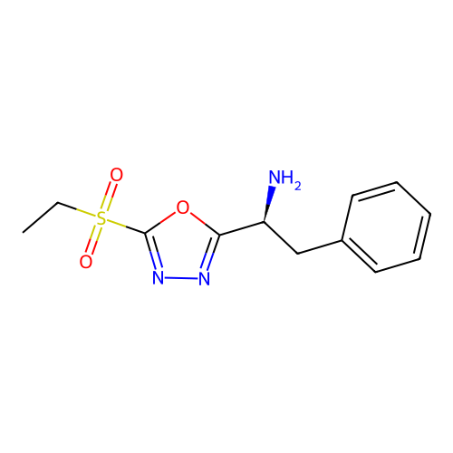 (S)-1-(5-(ethylsulfonyl)-1,3,4-oxadiazol-2-yl)-2-phenylethanamine structure