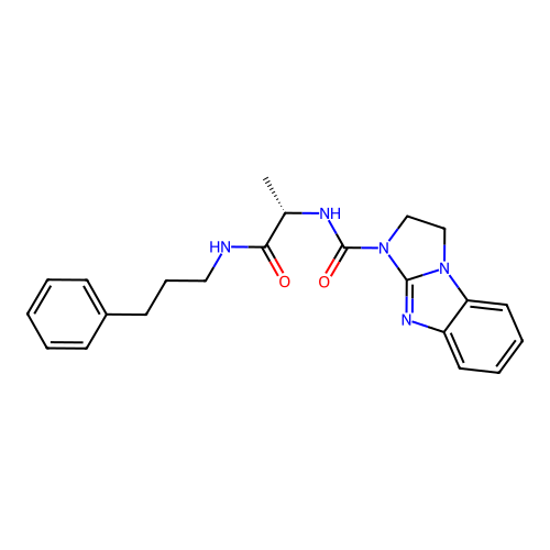 (S)-N-(1-oxo-1-((3-phenylpropyl)amino)propan-2-yl)-2,3-dihydro-1H-benzo[d]imidazo[1,2-a]imidazole-1-carboxamide structure