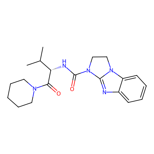 (S)-N-(3-methyl-1-oxo-1-(piperidin-1-yl)butan-2-yl)-2,3-dihydro-1H-benzo[d]imidazo[1,2-a]imidazole-1-carboxamide structure