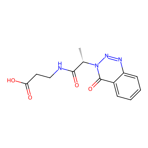 (S)-3-(2-(4-oxobenzo[d][1,2,3]triazin-3(4H)-yl)propanamido)propanoic acid structure