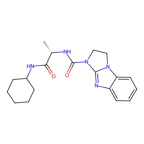 (S)-N-(1-(cyclohexylamino)-1-oxopropan-2-yl)-2,3-dihydro-1H-benzo[d]imidazo[1,2-a]imidazole-1-carboxamide structure