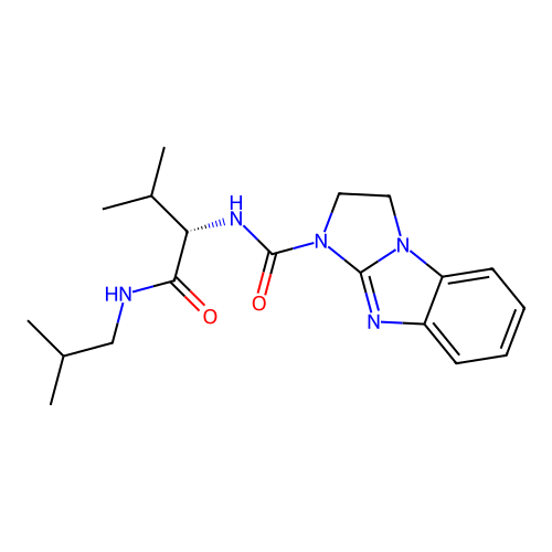 (S)-N-(1-(isobutylamino)-3-methyl-1-oxobutan-2-yl)-2,3-dihydro-1H-benzo[d]imidazo[1,2-a]imidazole-1-carboxamide structure