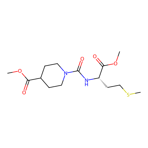 (S)-methyl 1-((1-methoxy-4-(methylthio)-1-oxobutan-2-yl)carbamoyl)piperidine-4-carboxylate structure
