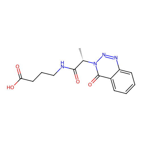 4-{[(2S)-2-(4-oxo-1,2,3-benzotriazin-3(4H)-yl)propanoyl]amino}butanoic acid structure