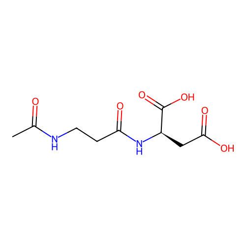 (2R)-2-(3-acetamidopropanoylamino)butanedioic acid structure