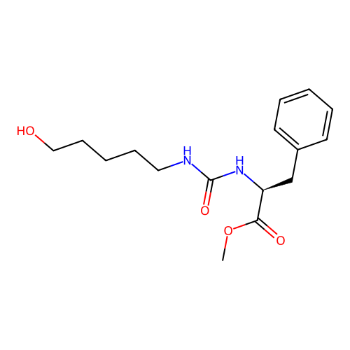 methyl N-[(5-hydroxypentyl)carbamoyl]-L-phenylalaninate structure