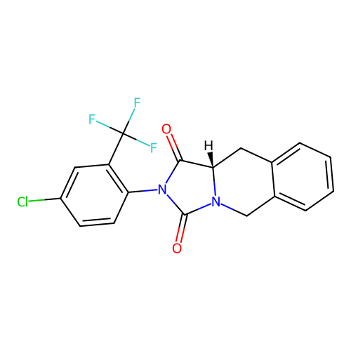 (10aS)-2-[4-chloro-2-(trifluoromethyl)phenyl]-10,10a-dihydro-5H-imidazo[1,5-b]isoquinoline-1,3-dione structure