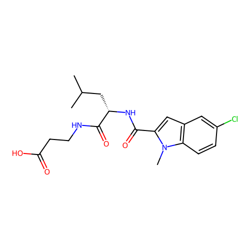 N-[(5-chloro-1-methyl-1H-indol-2-yl)carbonyl]-L-leucyl-beta-alanine structure