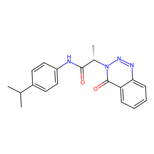 (2S)-2-(4-oxo-1,2,3-benzotriazin-3(4H)-yl)-N-[4-(propan-2-yl)phenyl]propanamide structure