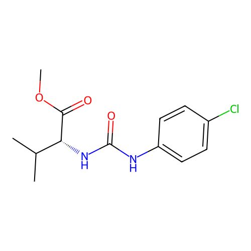 methyl N-[(4-chlorophenyl)carbamoyl]-D-valinate structure