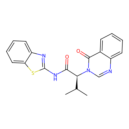 (S)-N-(benzo[d]thiazol-2-yl)-3-methyl-2-(4-oxoquinazolin-3(4H)-yl)butanamide structure
