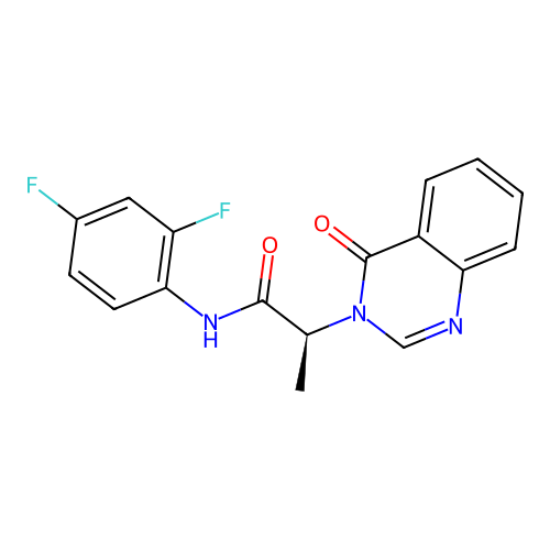 (2S)-N-(2,4-difluorophenyl)-2-(4-oxoquinazolin-3(4H)-yl)propanamide structure