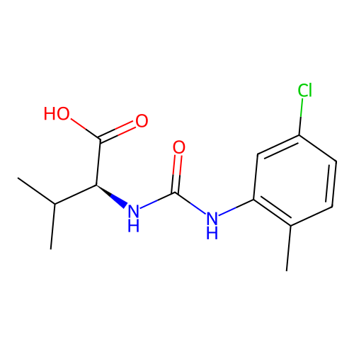 (S)-2-(3-(5-chloro-2-methylphenyl)ureido)-3-methylbutanoic acid structure