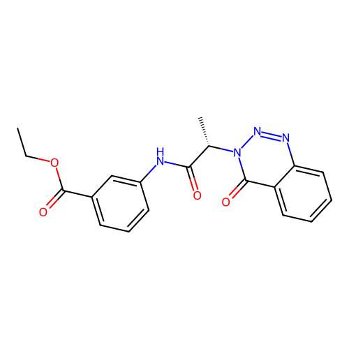 ethyl 3-{[(2S)-2-(4-oxo-1,2,3-benzotriazin-3(4H)-yl)propanoyl]amino}benzoate structure
