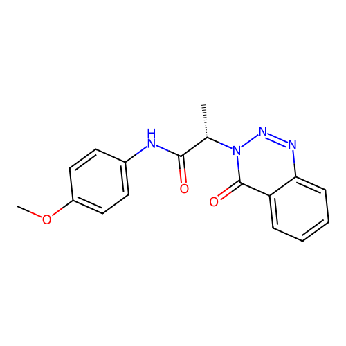 (2S)-N-(4-methoxyphenyl)-2-(4-oxo-1,2,3-benzotriazin-3(4H)-yl)propanamide structure
